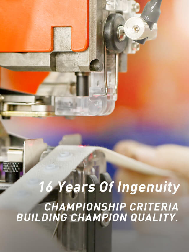 16 years of ingenuity,champion standards & champion quality.